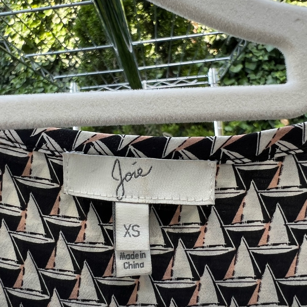 Joie Geometric Black and Cream Top